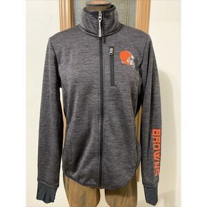 Cleveland Browns Full Zip Jacket Women's Large Gray Sweatshirt